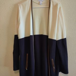 CharterClub color blocked womens long cardigan